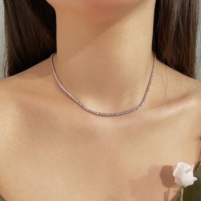 [Solara Jewelry ]繊細なラウンドシェイプテニスネックレス