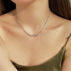 [Solara Jewelry ]繊細なラウンドシェイプテニスネックレス