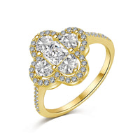 [Solara Jewelry ]Luxurious Eternity Flower Shape Banquet Ring