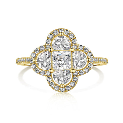 [Solara Jewelry ]Luxurious Eternity Flower Shape Banquet Ring