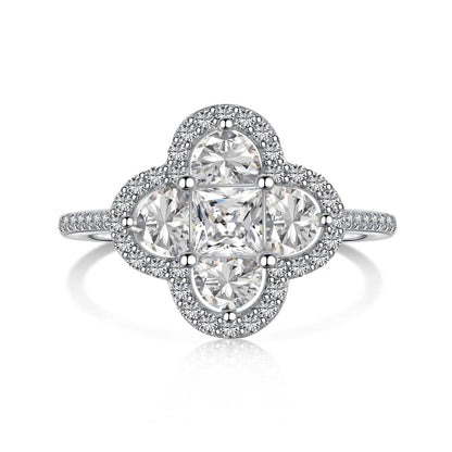 [Solara Jewelry ]Luxurious Eternity Flower Shape Banquet Ring