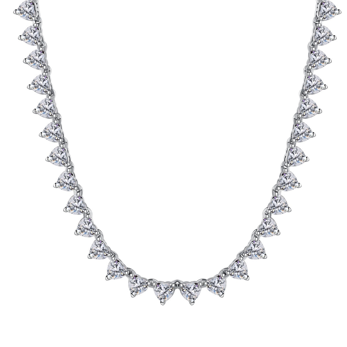 [Solara Jewelry ]Verzierte Herzausschnitt Tennis-Halskette