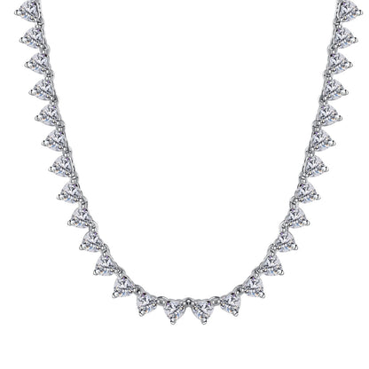[Solara Jewelry ]Verzierte Herzausschnitt Tennis-Halskette