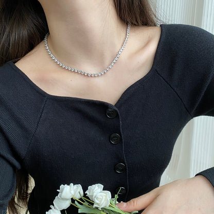 [Solara Jewelry ]Verzierte Herzausschnitt Tennis-Halskette