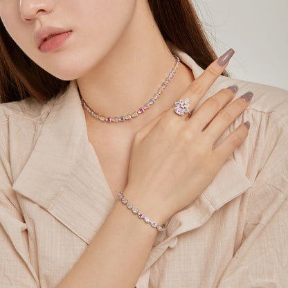 [Solara Jewelry] キラキラ輝くカラフルなティアドロップ型デイリーリング