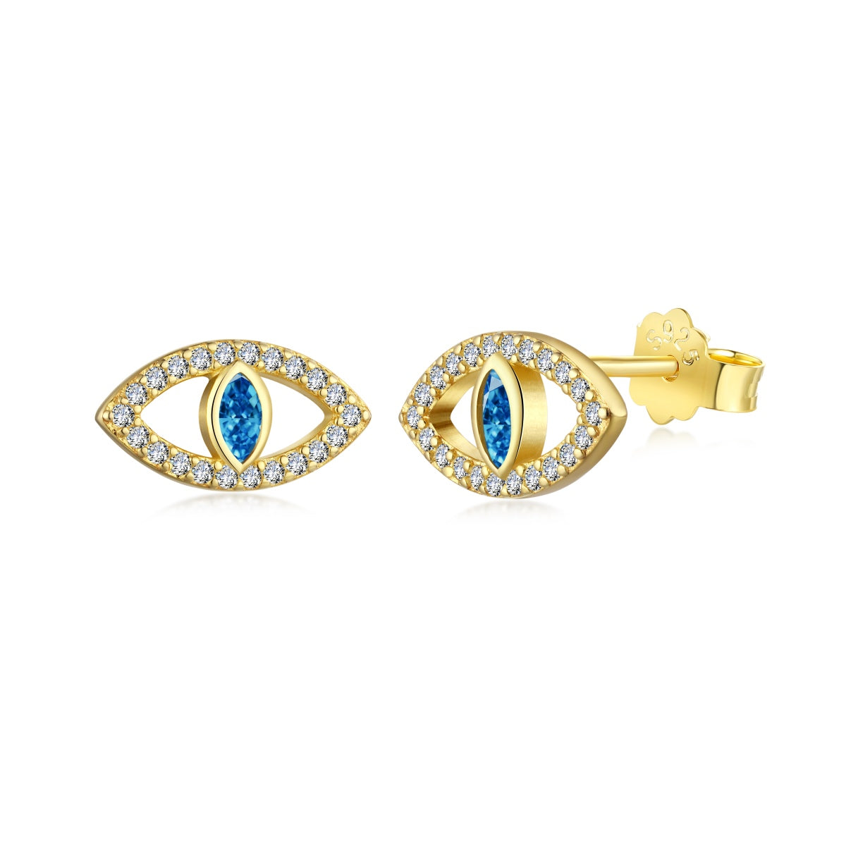 [Solara Jewelry ]ブルーデビルアイズ中空スタッドピアス