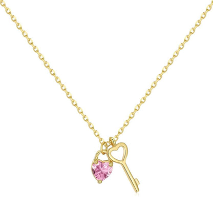 [Solara Jewelry ]ユニーク ハート型 キーペンダント ネックレス