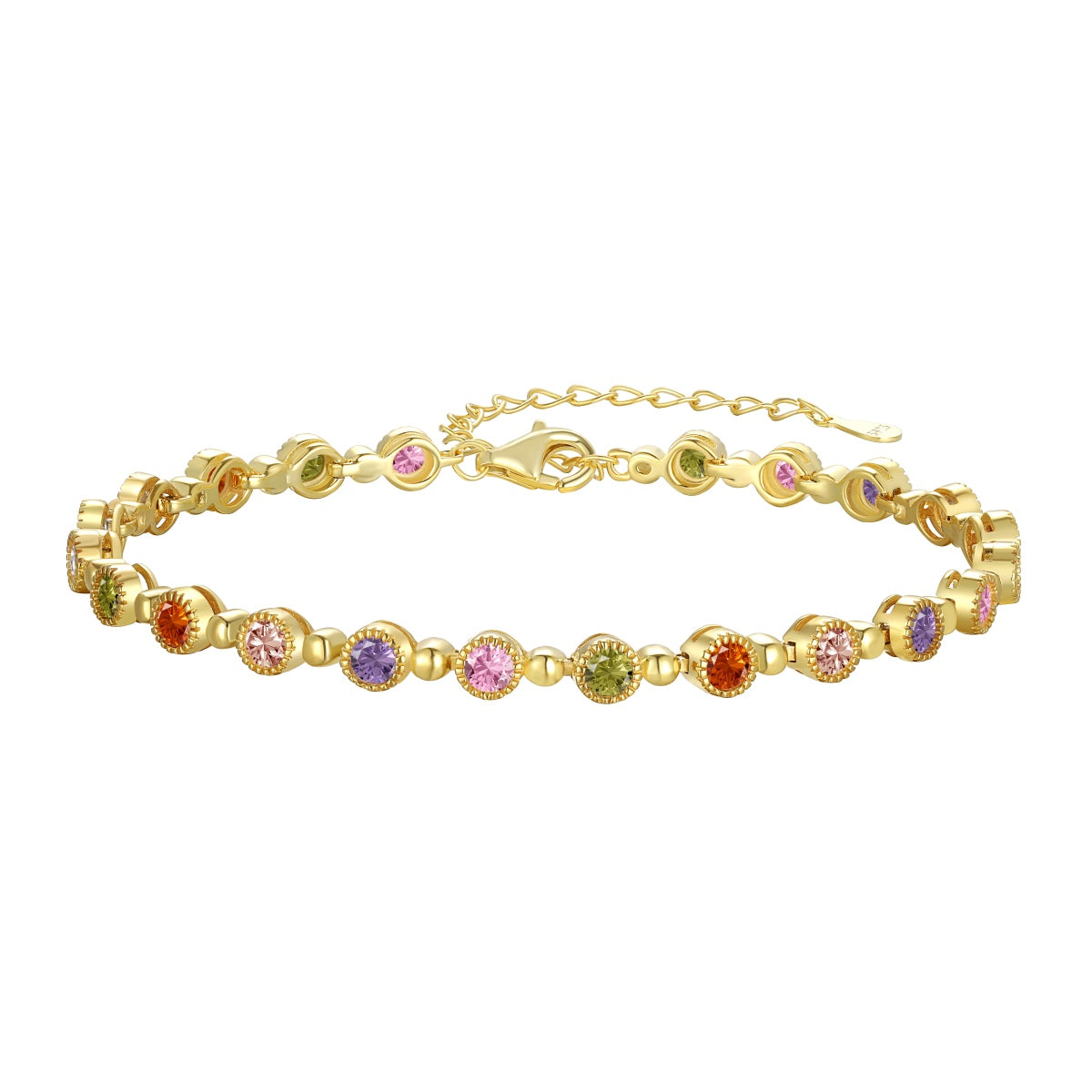 [Solara Jewelry ]Funkelndes, exquisites Partyarmband mit Rundschliff