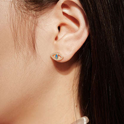 [Solara Jewelry ]ブルーデビルアイズ中空スタッドピアス