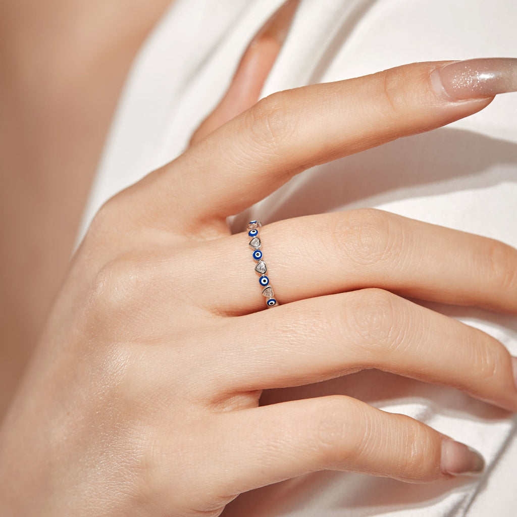 [Solara Jewelry ]Strahlender bunter runder Alltagsring