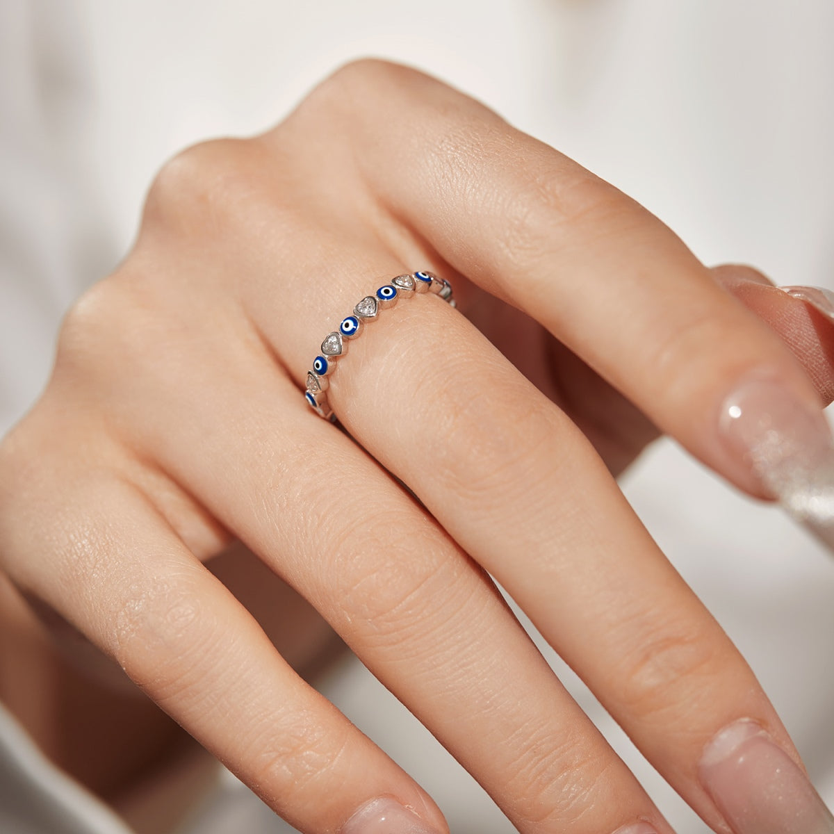 [Solara Jewelry ]Strahlender bunter runder Alltagsring