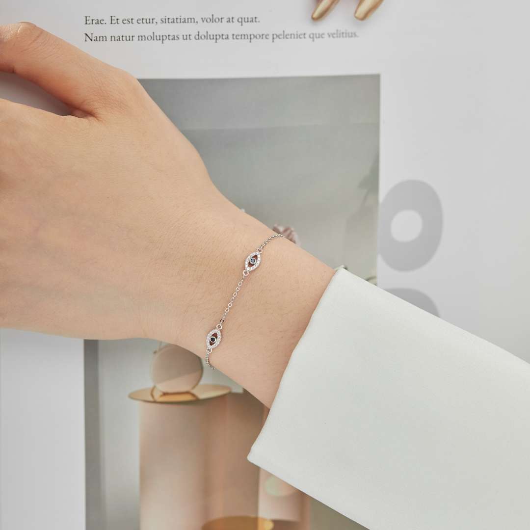 [Solara Jewelry ]イーブルアイ シェイプペンダントネックレス