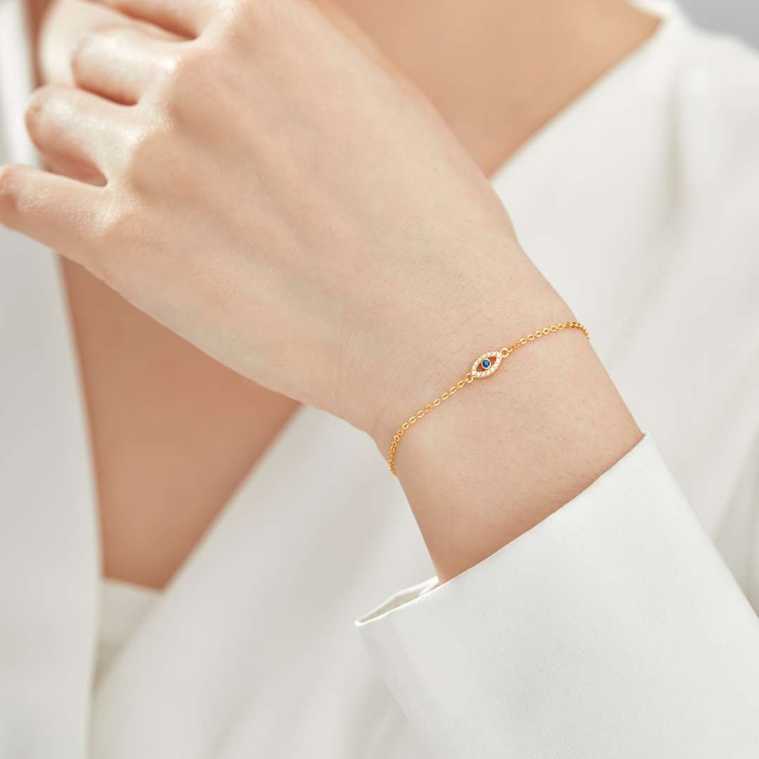 [Solara Jewelry]イーブルアイシェイプネックレス