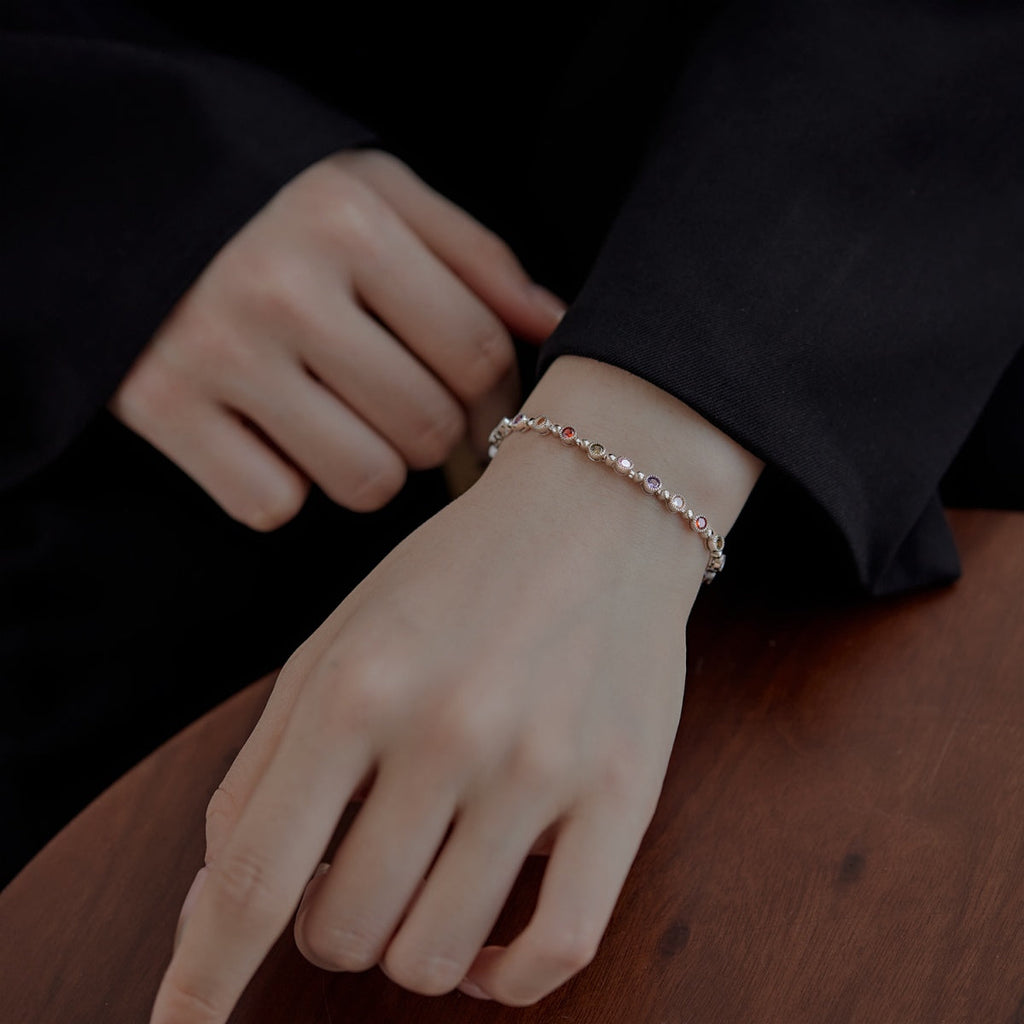 [Solara Jewelry ]Funkelndes, exquisites Partyarmband mit Rundschliff