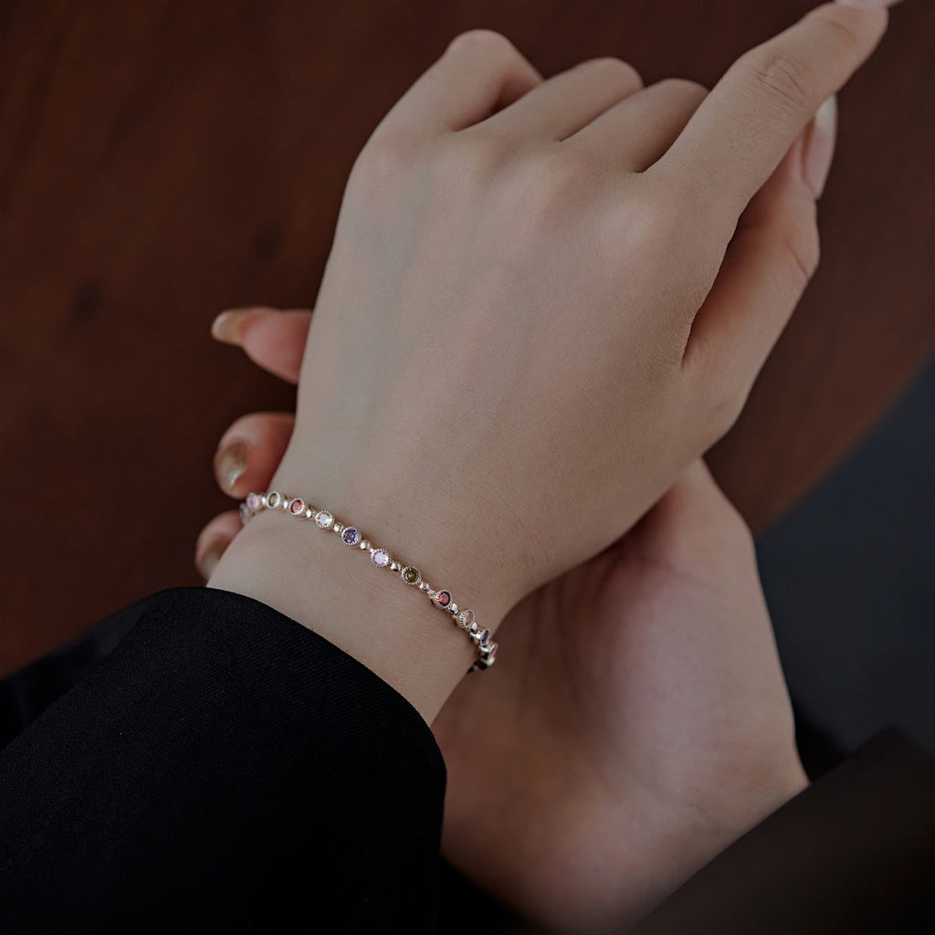 [Solara Jewelry ]Funkelndes, exquisites Partyarmband mit Rundschliff