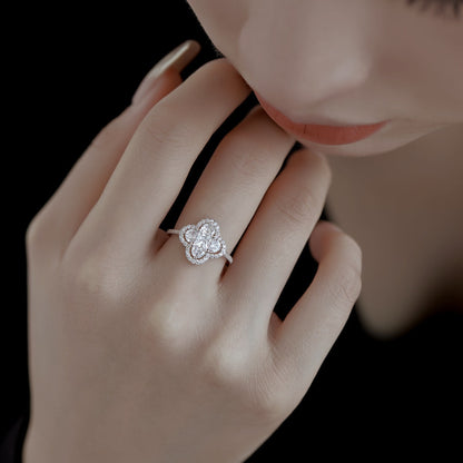 [Solara Jewelry ]Luxurious Eternity Flower Shape Banquet Ring
