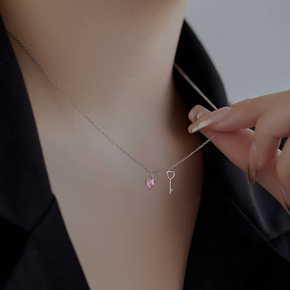 [Solara Jewelry ]ユニーク ハート型 キーペンダント ネックレス