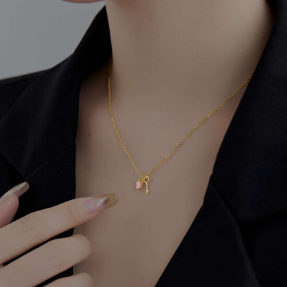 [Solara Jewelry ]ユニーク ハート型 キーペンダント ネックレス