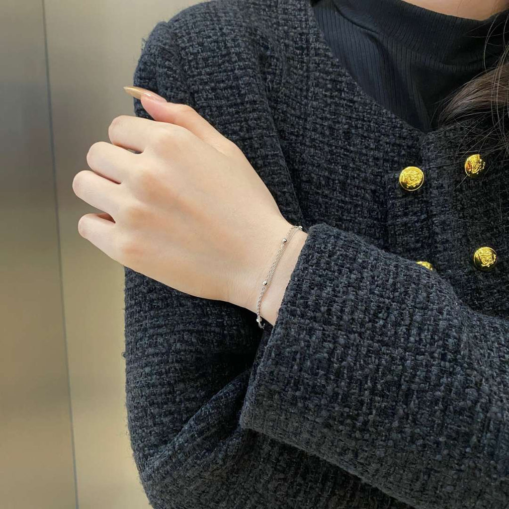 [Solara Jewelry ]繊細なビーズ二連ブレスレット