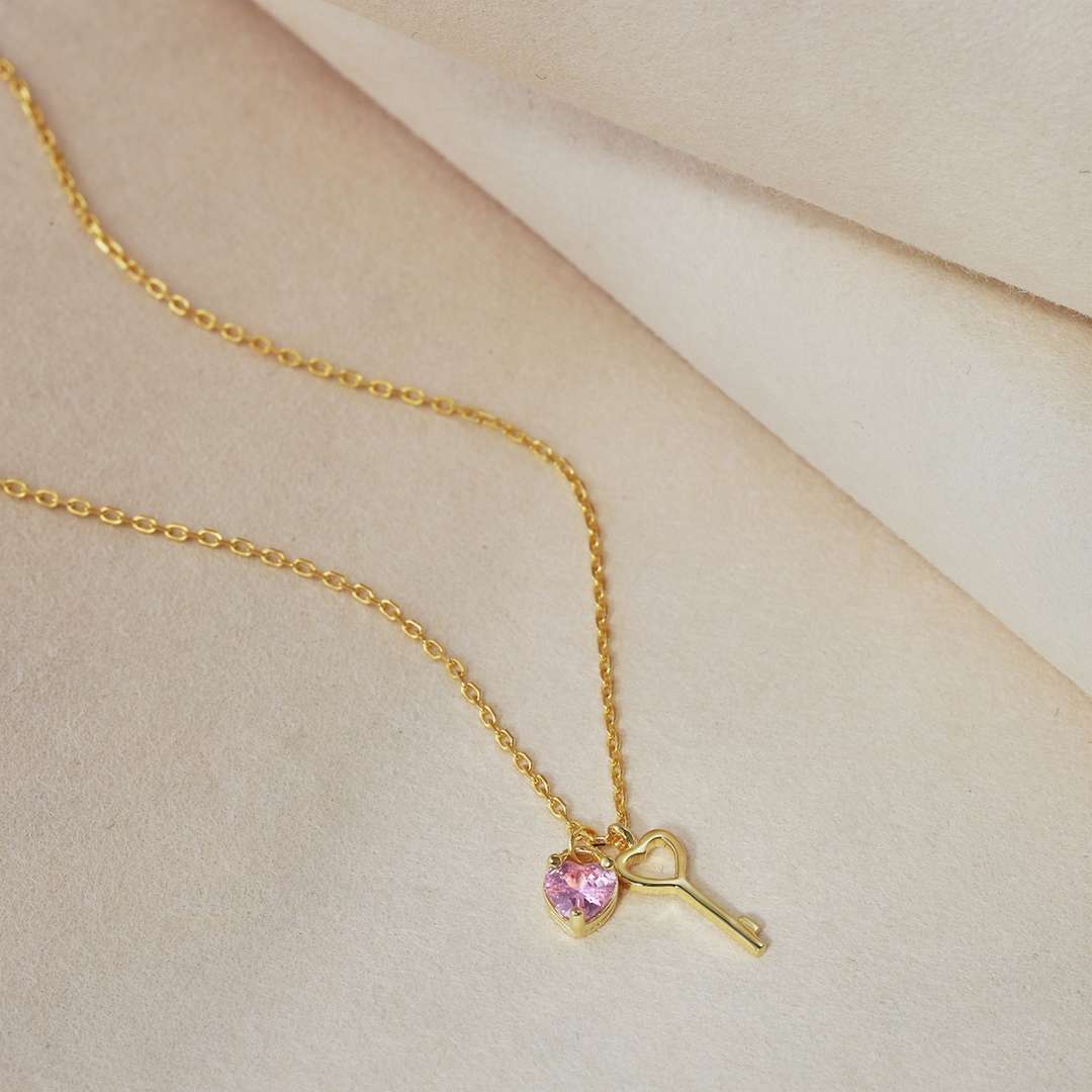 [Solara Jewelry ]ユニーク ハート型 キーペンダント ネックレス