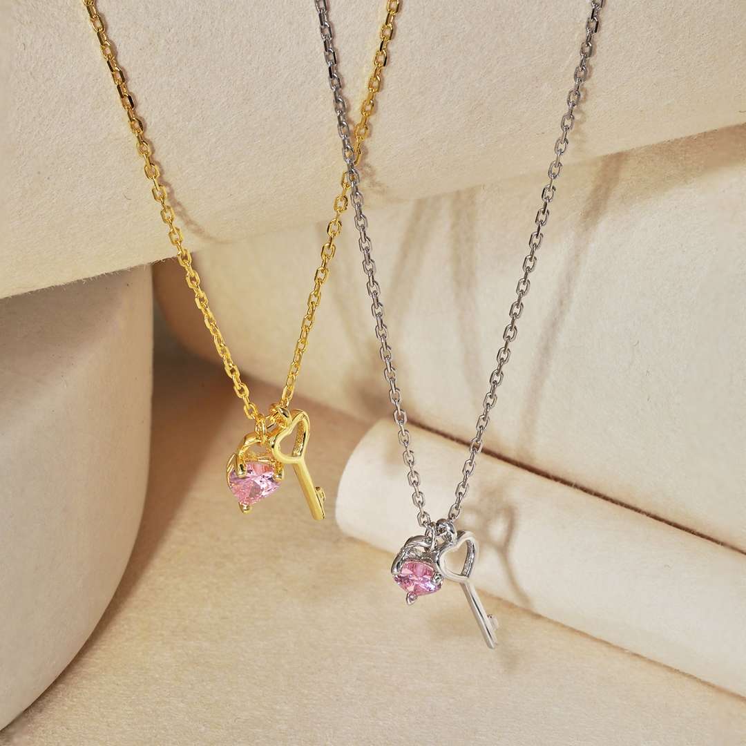 [Solara Jewelry ]ユニーク ハート型 キーペンダント ネックレス