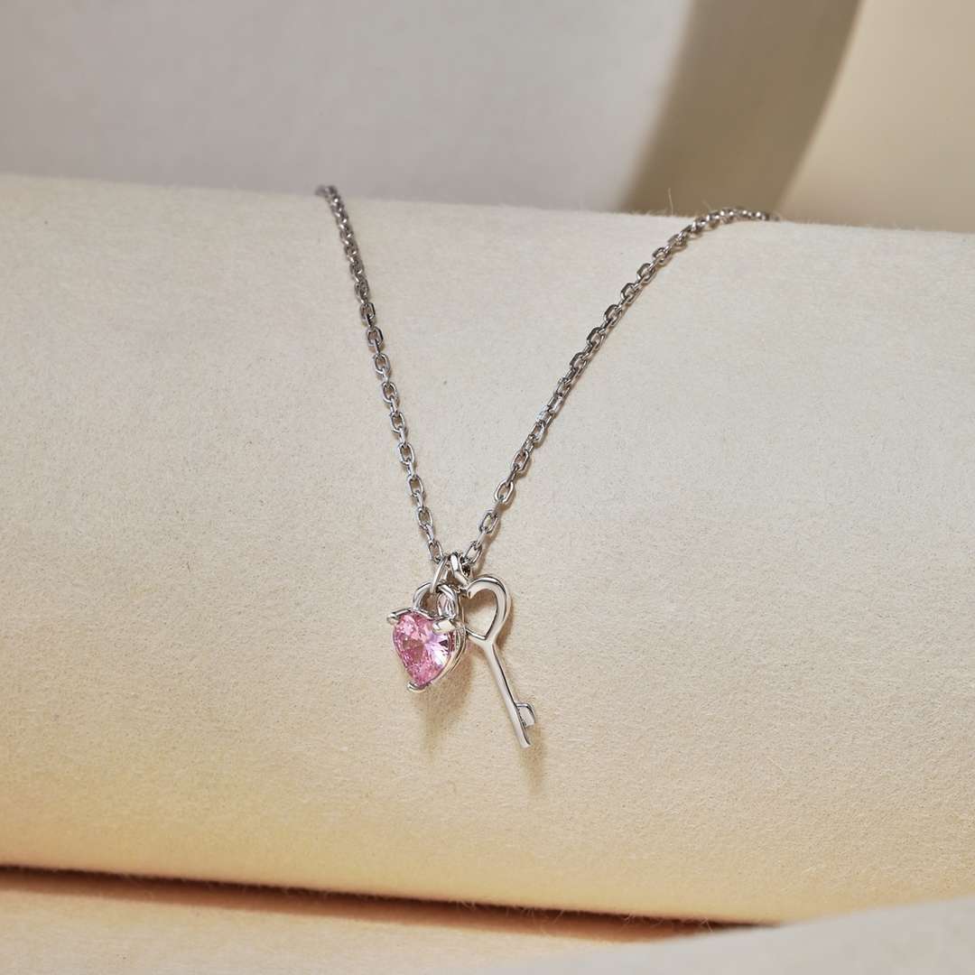 [Solara Jewelry ]ユニーク ハート型 キーペンダント ネックレス