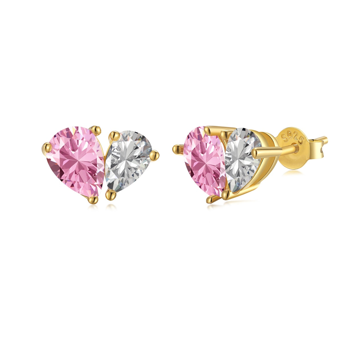 [Solara Jewelry ]輝くエレガントなハートカットラバーピアス