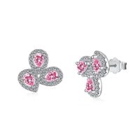 [Solara Jewelry ]Ornate Flower Shape Pear Cut Lover Earrings