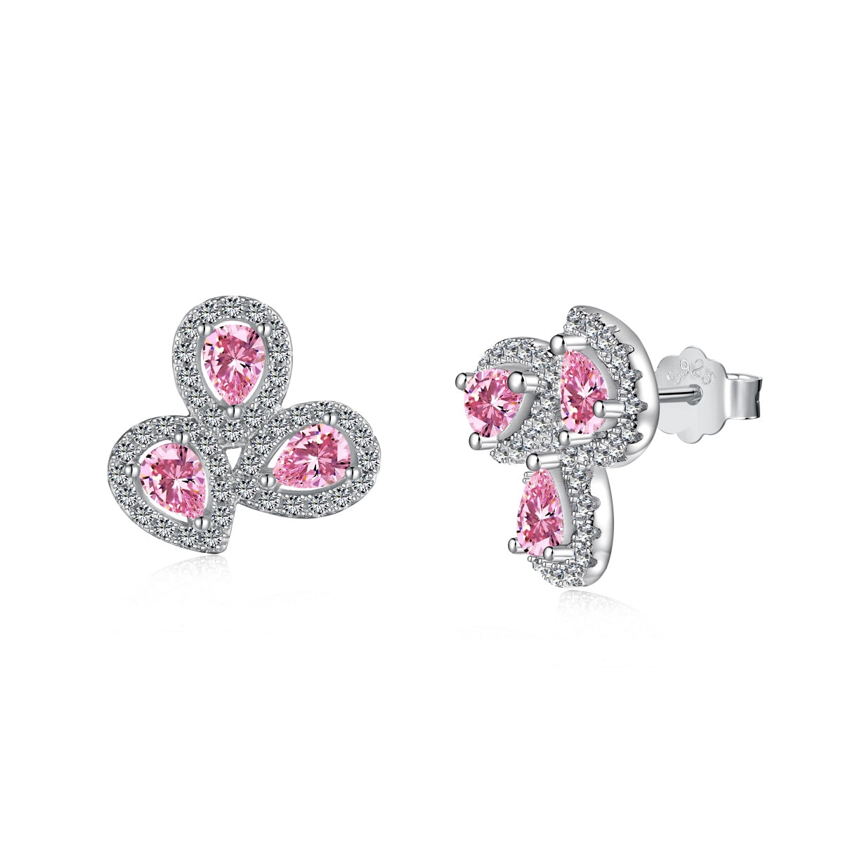 [Solara Jewelry] Ohrringe für Verliebte mit birnenförmigen und verschnörkelten Blumen