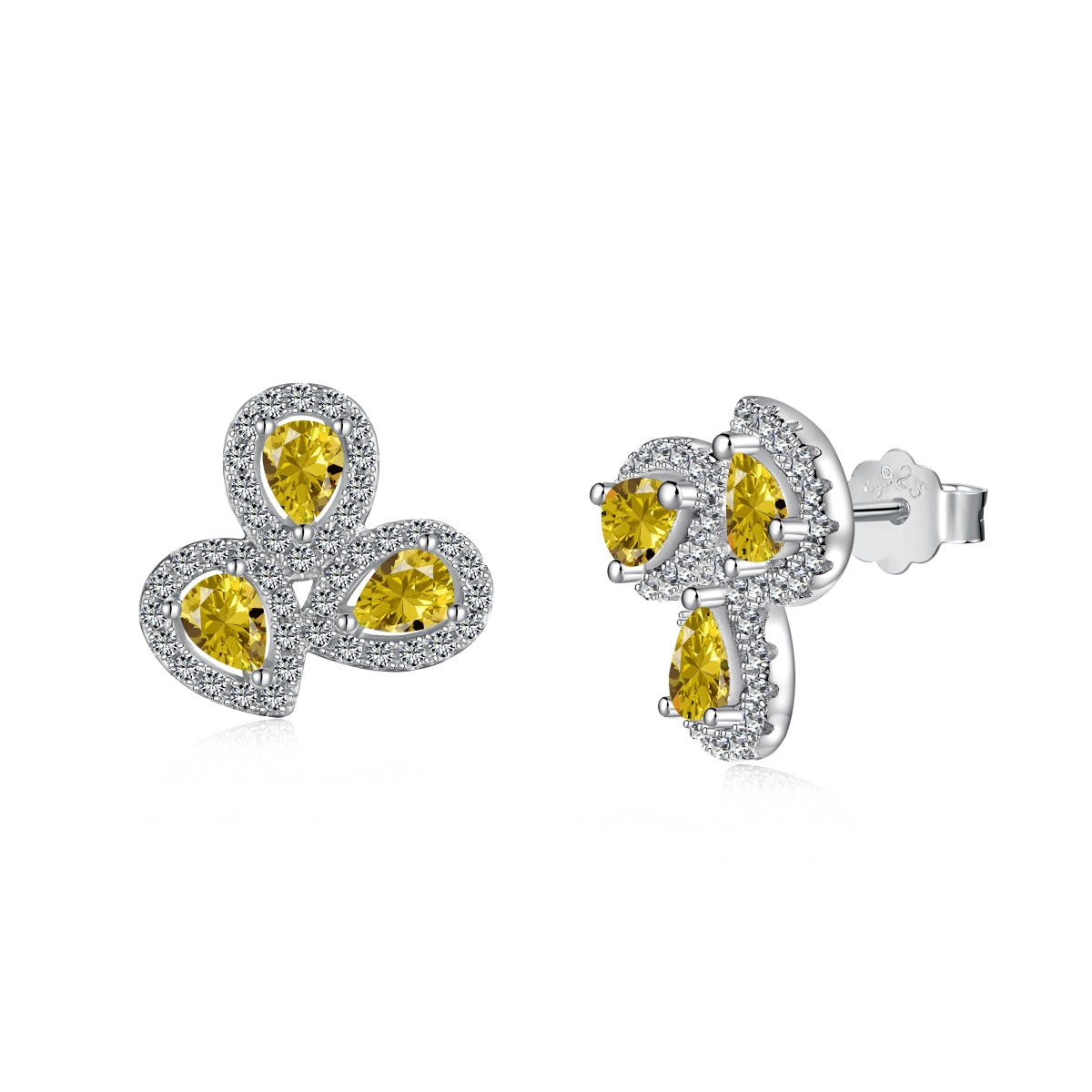 [Solara Jewelry] Ohrringe für Verliebte mit birnenförmigen und verschnörkelten Blumen