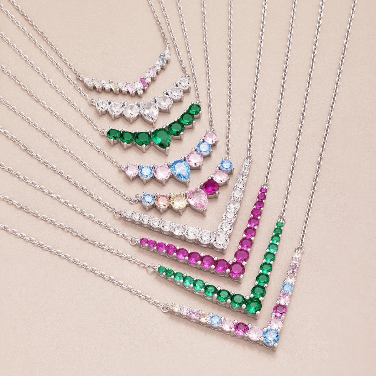 [Solara Jewelry ]可憐なカラフルハートネックレス