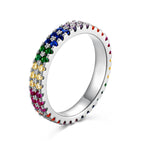 [Solara Jewelry] ユニーク カラフル ラウンドカット テニスリング