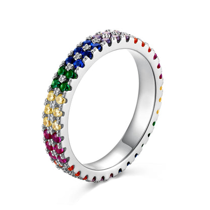 [Solara Jewelry] ユニーク カラフル ラウンドカット テニスリング