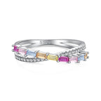 [Solara Jewelry ]Energetischer eleganter Partyring mit Radiant-Schliff