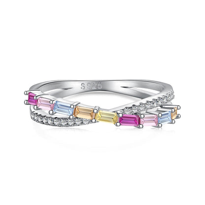 [Solara Jewelry ]Energetischer eleganter Partyring mit Radiant-Schliff
