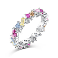 [Solara Jewelry ]Dazzling Polychromatic Multi cut Daily Ring