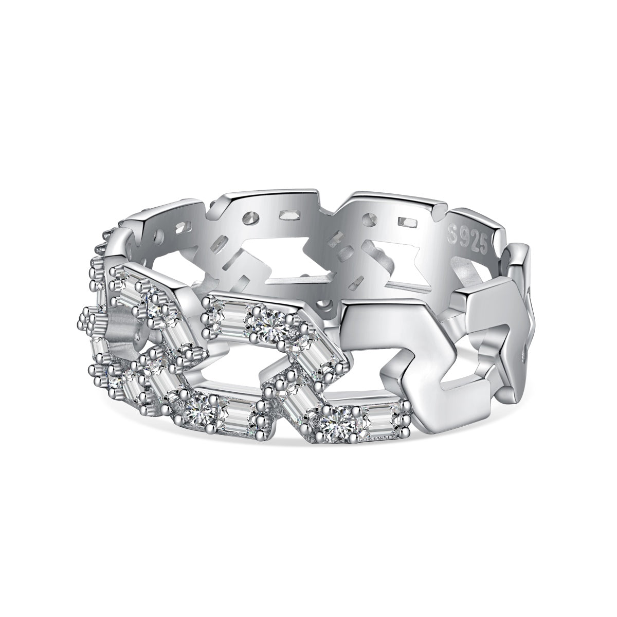 [Solara Jewelry ]煌めくヴィヴィッドエメラルドカットデイリーリング