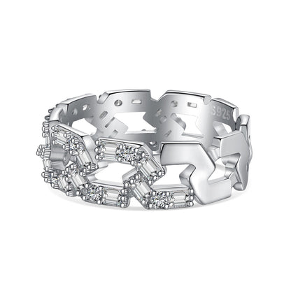 [Solara Jewelry ]煌めくヴィヴィッドエメラルドカットデイリーリング
