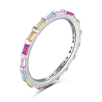 [Solara Jewelry ]Exquisite Multicolored Emerald Cut Daily Ring
