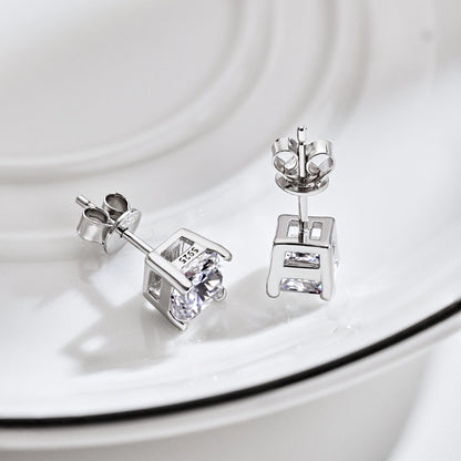 [Solara Jewelry ]1,0 Karat Radiant Prinzessschliff Hochzeits-Ohrringe