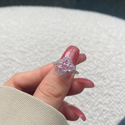 [Solara Jewelry ]Luxurious Eternity Flower Shape Banquet Ring