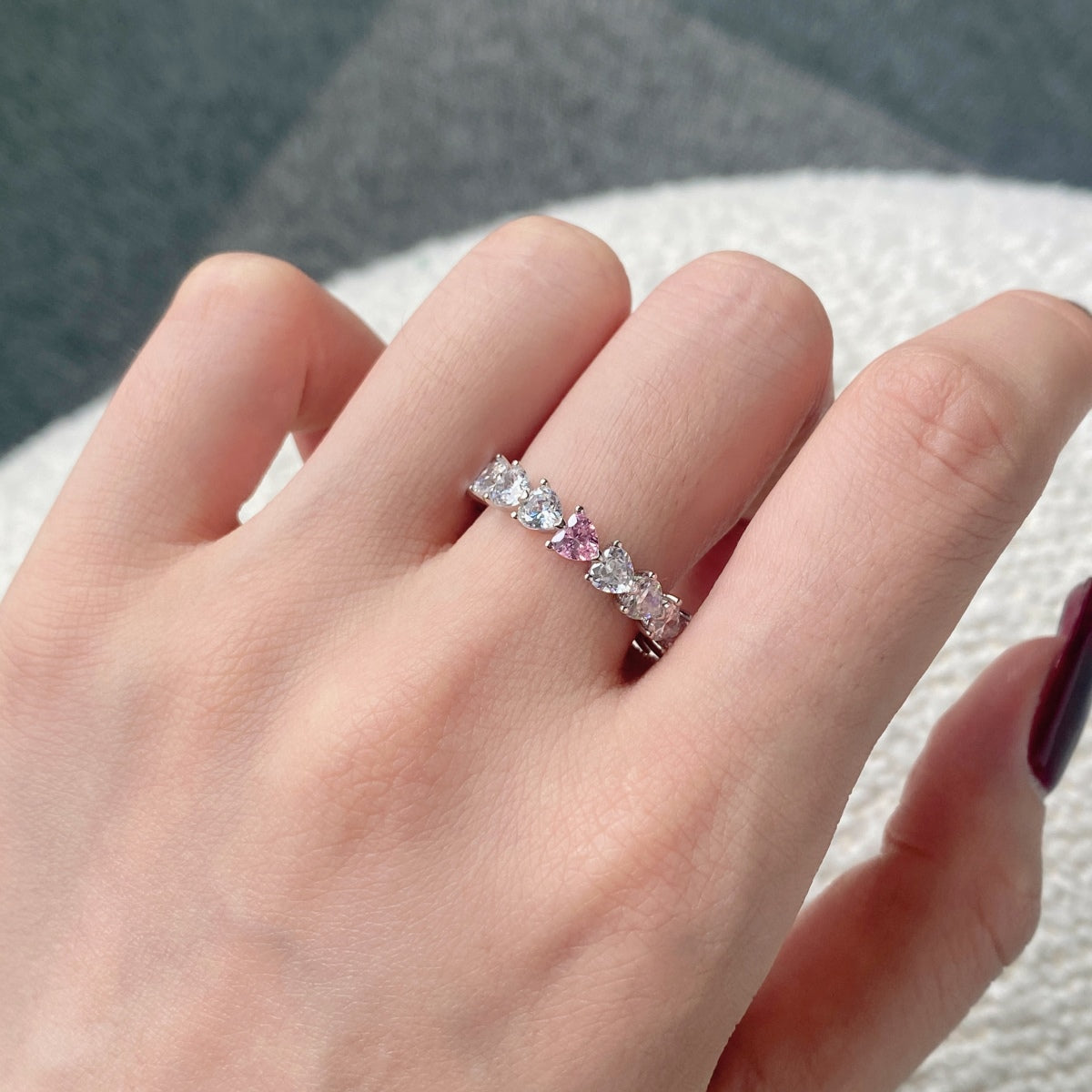 [Solara Jewelry ]0.25カラット ラディアントロマンス ハートカット ラバーリング