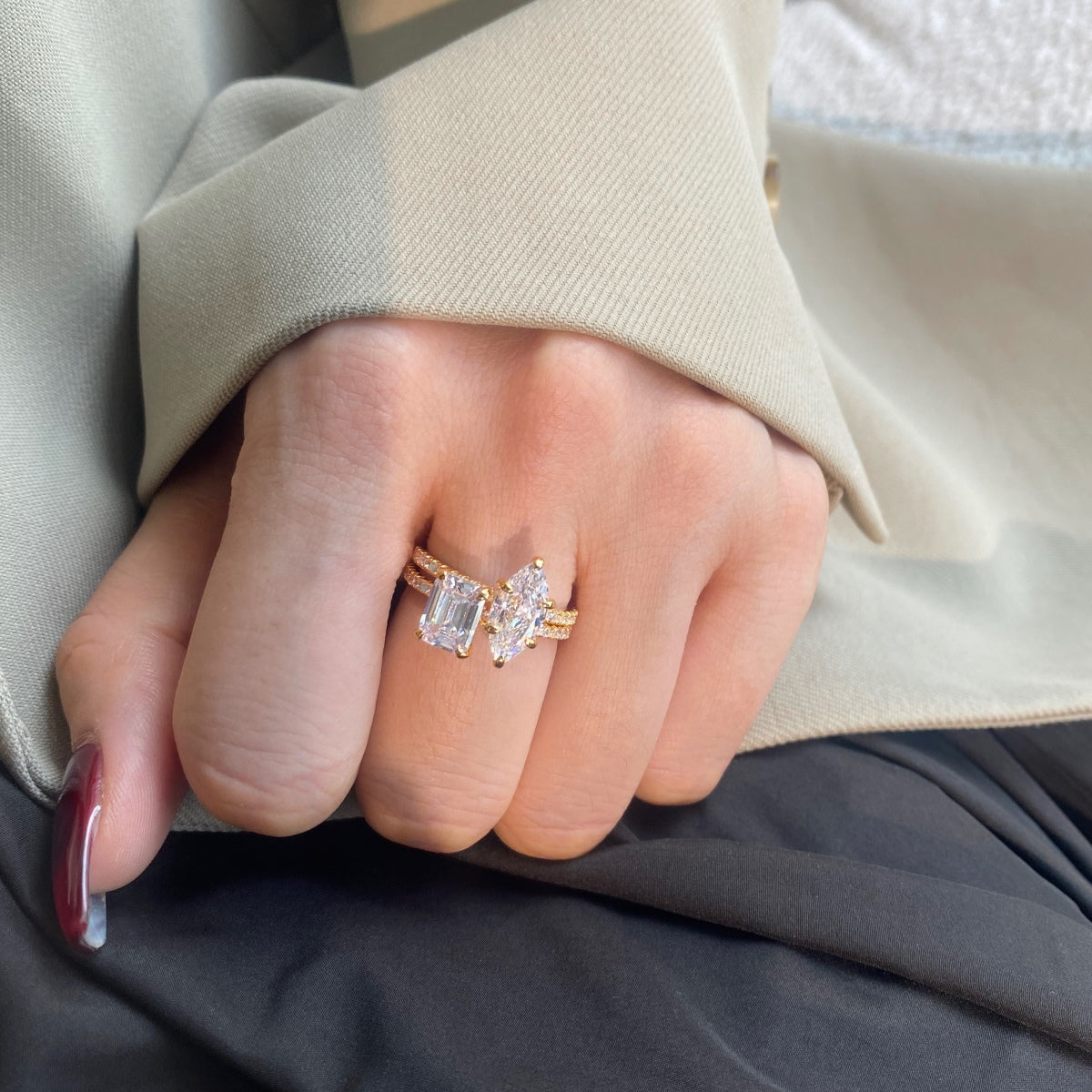 [Solara Jewelry ]2.0 Carat Scintillating Ornate Radiant Cut Party Ring