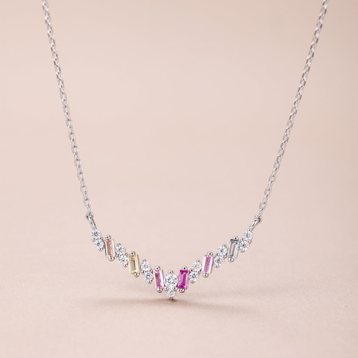 [Solara Jewelry ]煌めくレインボーネックレス