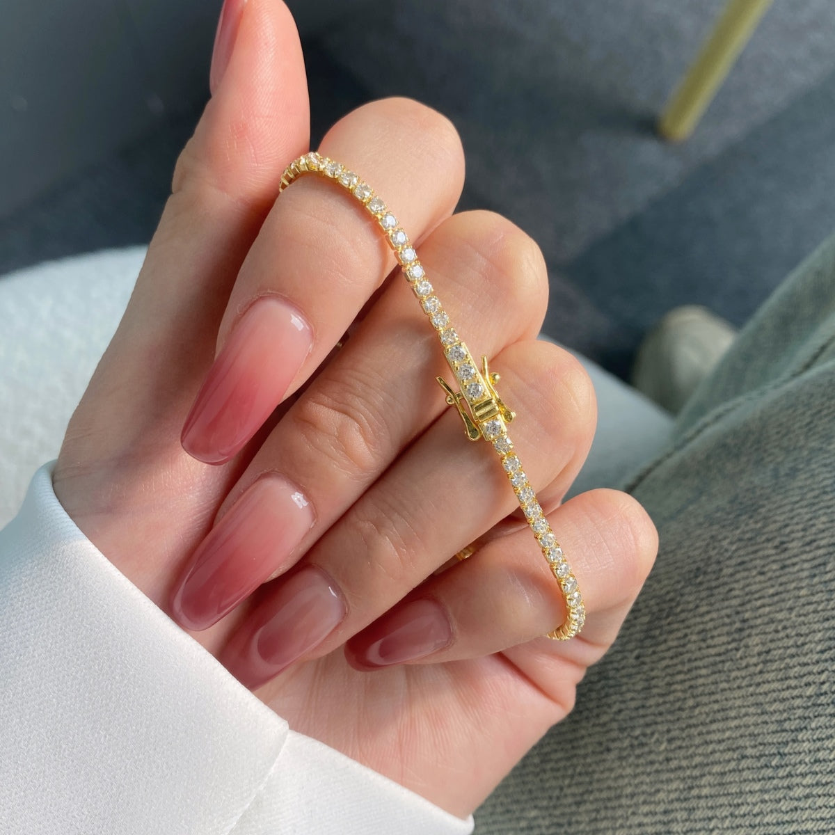 [Solara Schmuck ]Strahlendes Buntes Armband mit Rundschliff für Partys