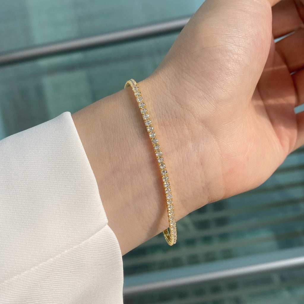 [Solara Schmuck ]Strahlendes Buntes Armband mit Rundschliff für Partys