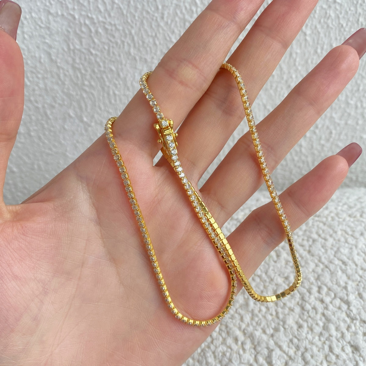 [Solara Jewelry ]繊細なラウンドシェイプテニスネックレス