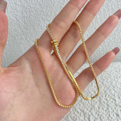[Solara Jewelry ]繊細なラウンドシェイプテニスネックレス
