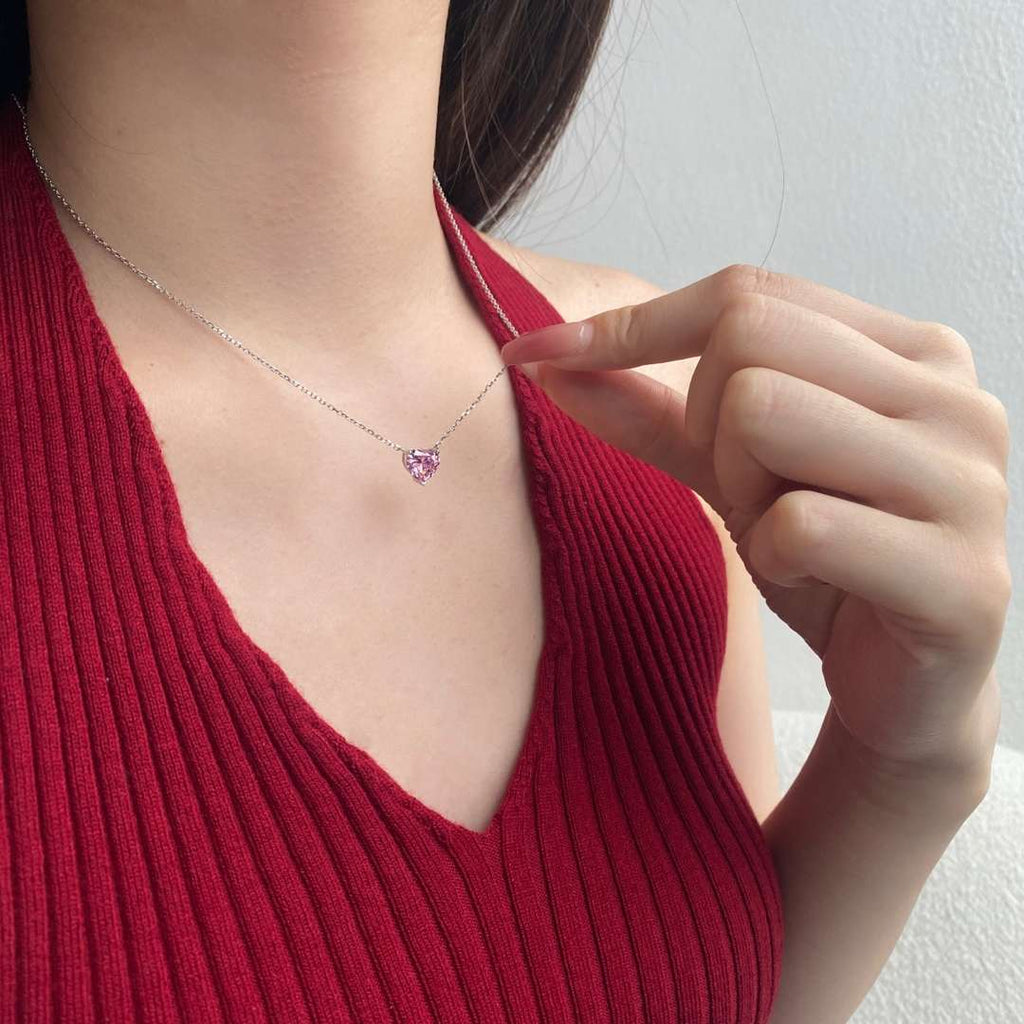 [Solara Jewelry ]6.0 Karat Radiant Herzschliff Halskette