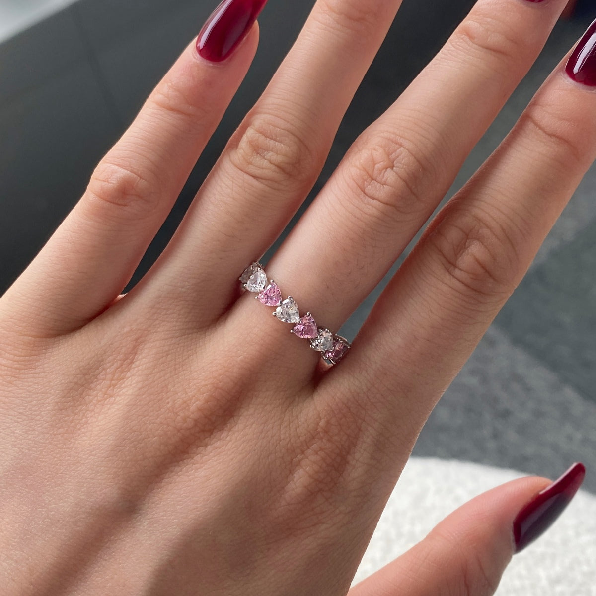 [Solara Jewelry ]0.25カラット ラディアントロマンス ハートカット ラバーリング